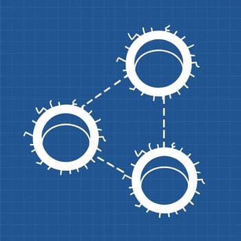 Triangle layout of three ice holes marked on a fresh snow surface
