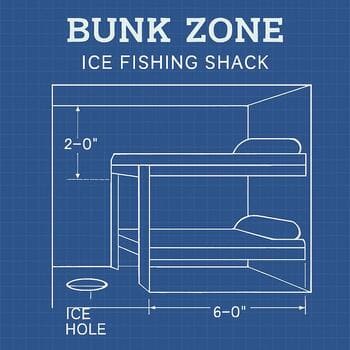 Cabin layout diagram showing bunk zone separated from holes